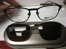 Revolution Eyeglass Frame W/ Magnet sun shade REVT 101 SDBU  50-17-140 w/case