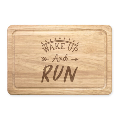 Wake Up And Run Läufer rechteckig Schneidebrett Laufen Marathon lustig
