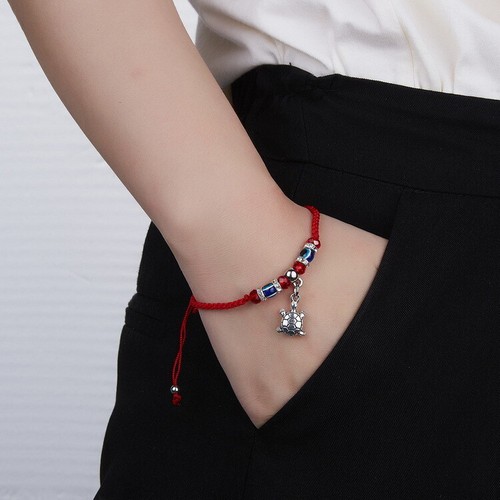 Unisex Charm Red String Rope Braid Bracelet Adjustable Handmade Blue Eye Jewelry - Picture 35 of 51