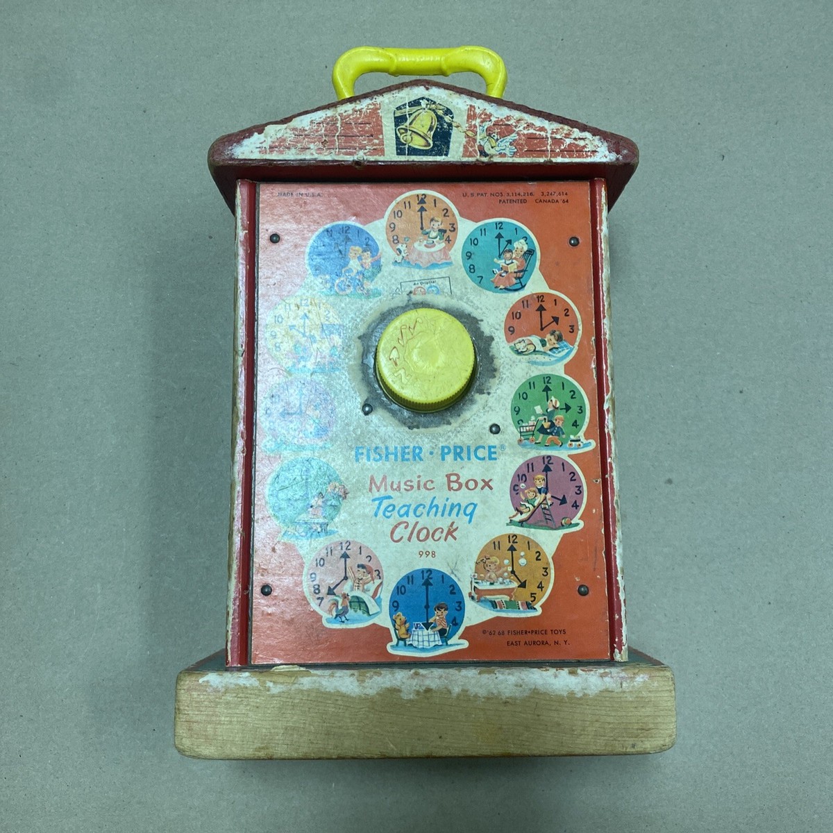 USA 1968年製 フィッシャープライス ヴィンテージ 時計 TOY Vintage 1968 Fisher Price Music Box Teaching Clock Toy | eBay