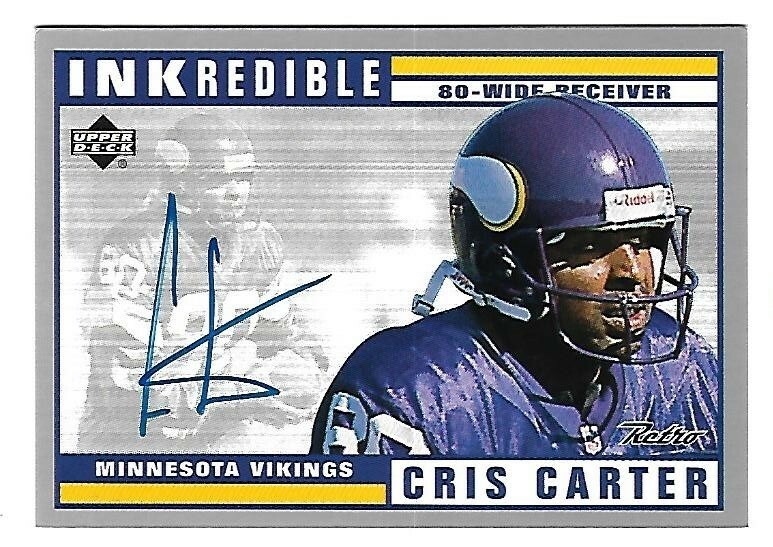CRIS CARTER 1999 UPPER DECK RETRO INKREDIBLE AUTO AUTOGRAPH CARD!