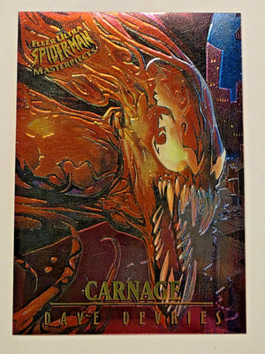 1995 Fleer Ultra Spider-Man Masterpieces Carnage Insert Card #1 Dave DeVries Art