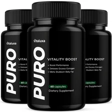(3 Pack) Puro Vitality Boost, Premium Supplement Maximum Strength (180 Capsules)