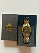 FRENCH LICK RESORT STAINLESS STEEL QUARTZ WRI...