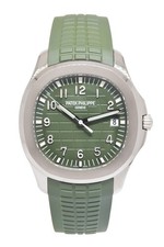 Patek Jumbo Aquanaut 5168 Khaki Green 18k White Gold Watch B/P '22 5168G 2