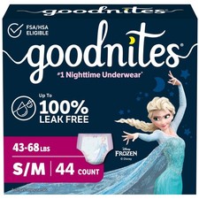 Goodnites Girls' Nighttime Bedwetting Underwear S/M 44 Ct