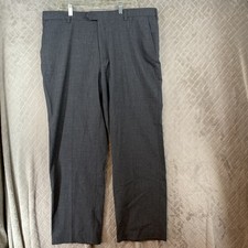 George Mens 40x30 Dress Pants Gray Straight Leg Lightweight Office Business