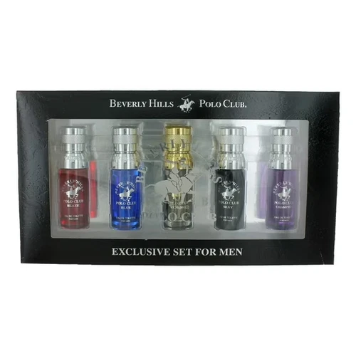 Beverly Hills Polo Club Exclusive Eau de Toilette Set for Men, 0.5 oz 5 pack