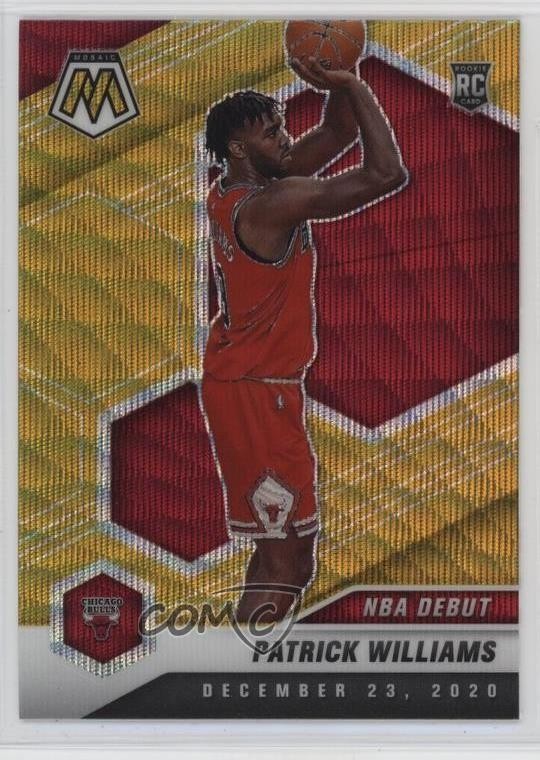 2020-21 Panini Mosaic NBA Debut Gold Wave Prizm Patrick Williams #267 01mi