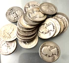 Washington 90% Silver Quarters Lot Of 20 All Pre 1965 Different Dates