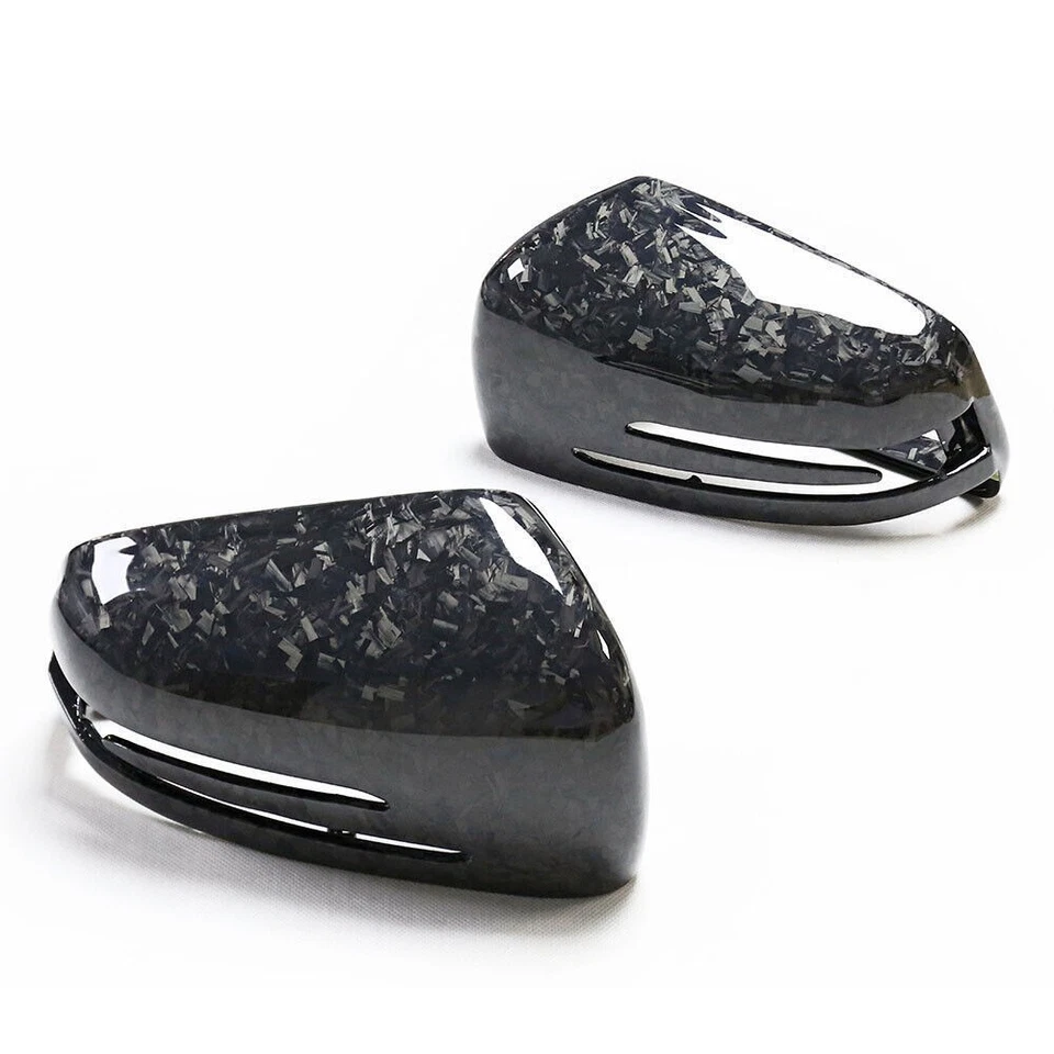 Espejo retrovisor de carbono forjado para Benz W204 W212 W218 cubierta de espejo lateral de fibra de carbono real Foto 3 de 4