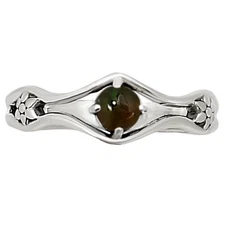 Natural Black Ethiopian Opal 925 Sterling Silver Ring s.5 Jewelry R-1720