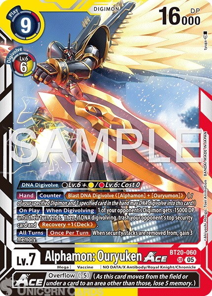 BT20-060 Alphamon: Ouryuken ACE : Super Rare Foil : AD01: Advanced Booster Digim