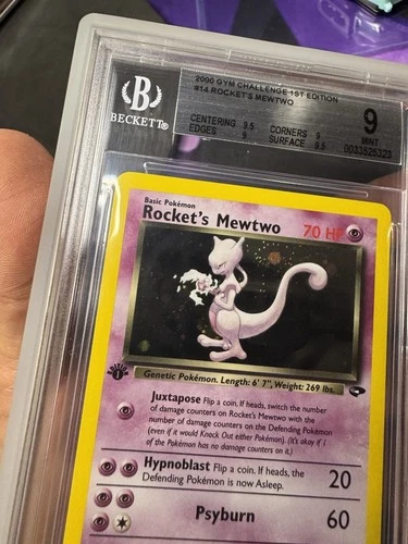 Pokemon Rocket's Mewtwo Gym Challenge 1st Edition Holo Rare #14 BGS 9 Mint