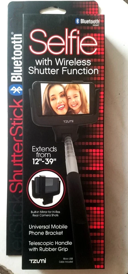 Tzumi Shutter Selfie Stick Bluetooth 12"-39" Bluetooth Wireless (3678 B) - Image 4 of 4