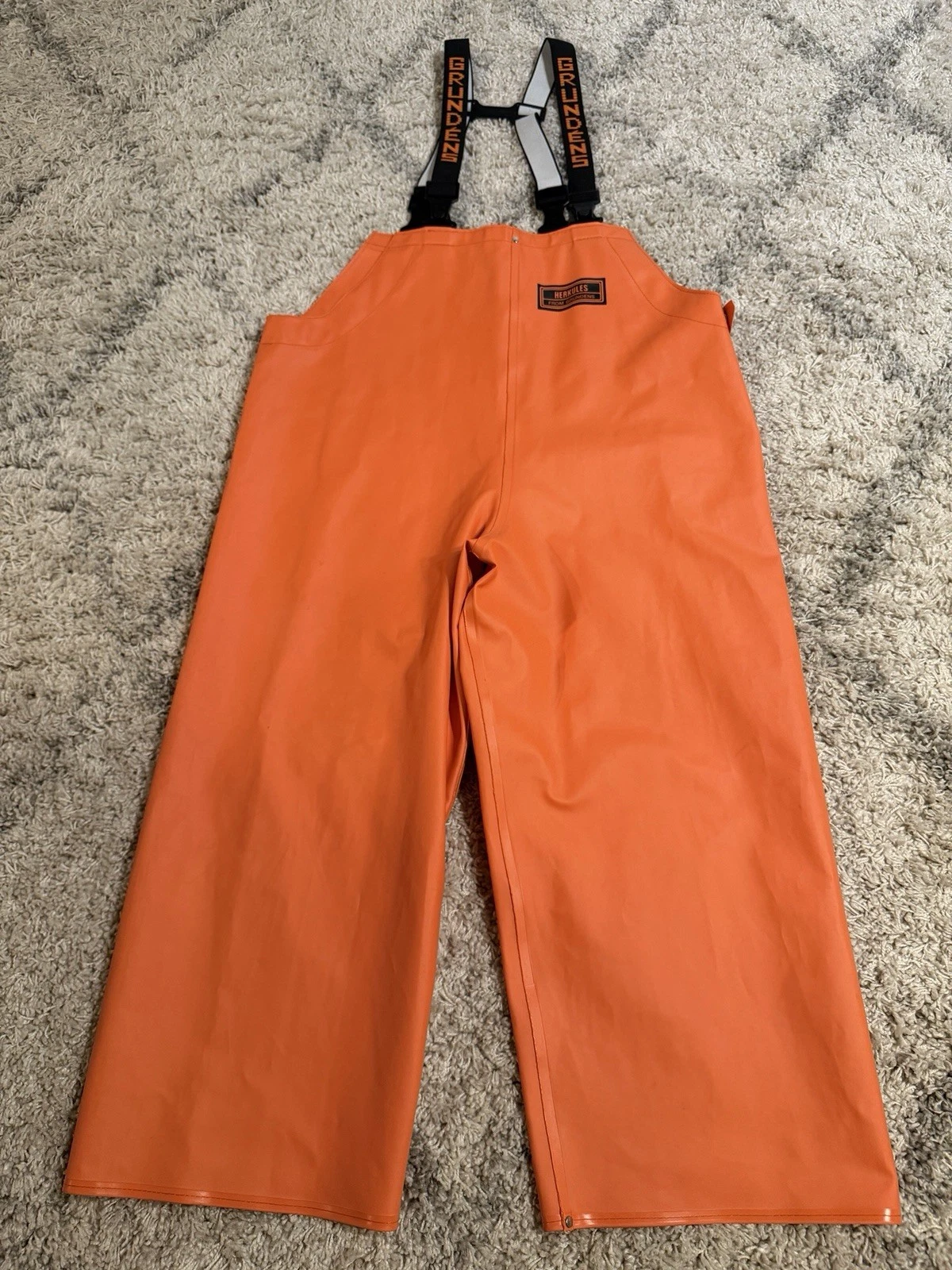 Grundens Orange Men’s Herkules 16 Professional-Grade Fishermen's Bib Pant SIZE L