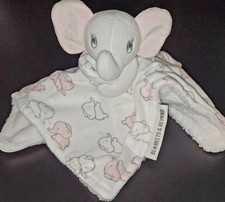 E Blankets Beyond Gray White Pink Elephant Lovey Security Blanket