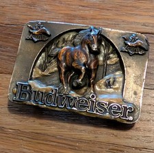 Budweiser King of Beer Clydesdale Horse 1990 Anheuser-Busch Bergamot Belt Buckle