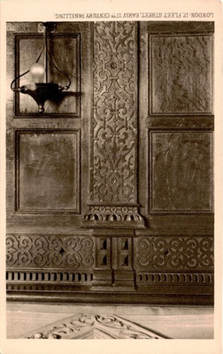 #ad London Fleet Street 17th century panelling 25¢ Address. Postcard $12.90