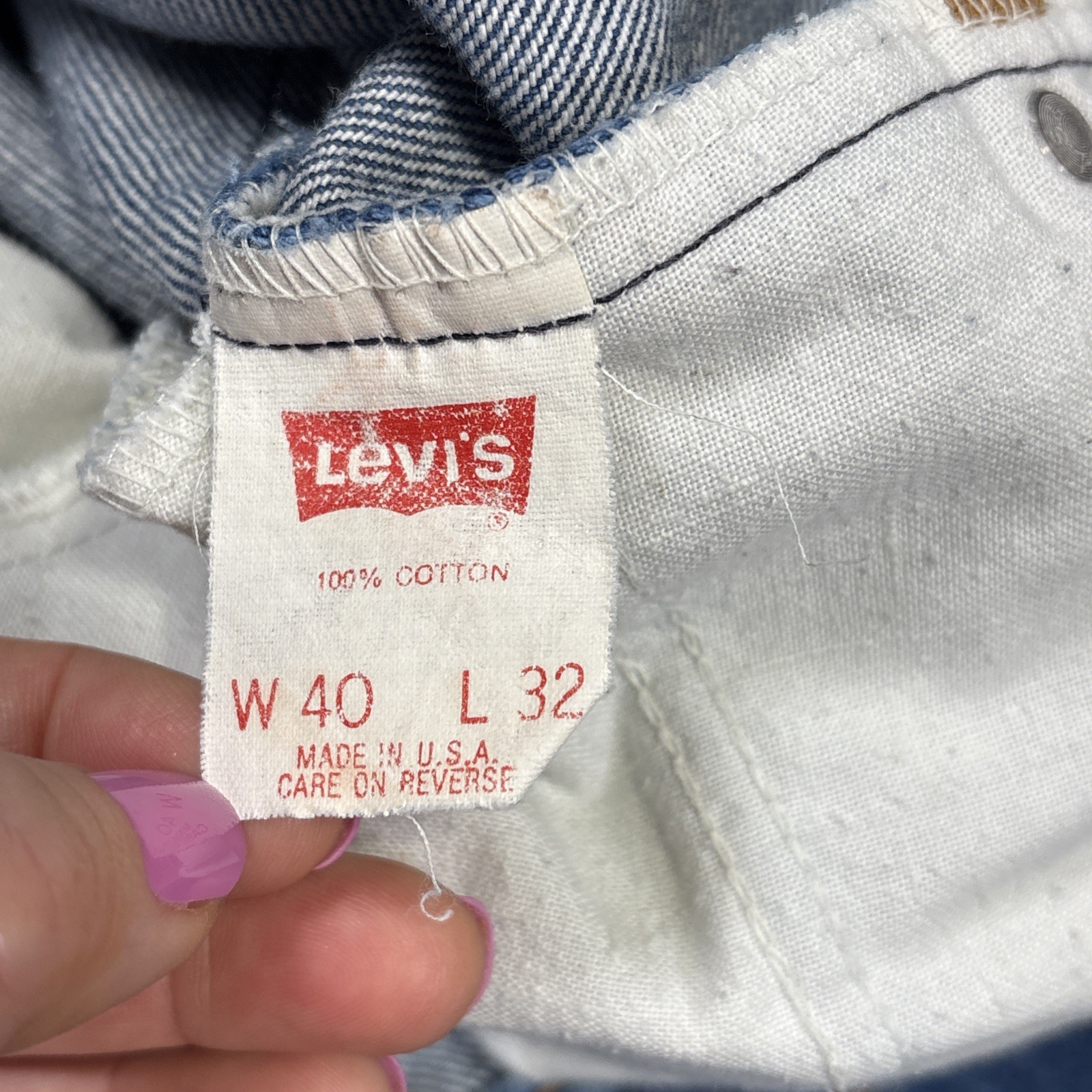 Vintage Levi's 505 Orange Tab Made in USA Jeans Mens 40x32 Measure 37x30.5 - View 4