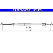 Seilzug Feststellbremse ATE 24.3727-1039.2 für Renault Twingo I