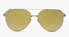 DIFF Dash 69mm Oversize Polarized Mirrored Aviator Sunglasses GOLD
