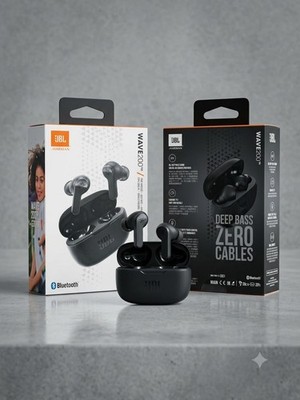 JBL Wave 200 TWS True-Wireless In-Ear Bluetooth-Kopfhörer, Schwarz