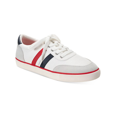 Club Room Mens White Striped Cushioned Noah Round Toe Lace-up Sneakers Size 12