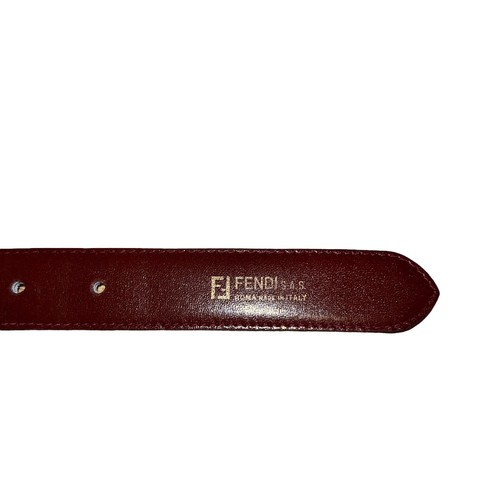 FENDI S.A.S. ROMA ITALY Belt Size 44 Brown leather FF logo Vintage 565-80115 - Picture 5 of 7
