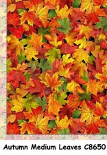 Fall Foliage Medium Leaves cotton quilt fabric by Timeless Treasures C8650