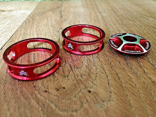 red stem top cap + 2 x 10mm headset spacers 1⅛" fits MTB BMX Road bike - Picture 4 of 5