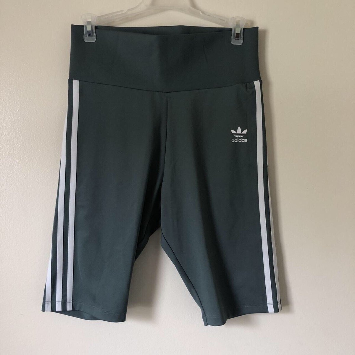 Adidas Originals Adicolor Primeblue Blue/Gray High Waisted Shorts Womens  Medium