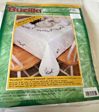 Bucilla Pfaltzgraff Winterberry Stamp Embroidery Tablecloth Kit 60" Round NEW