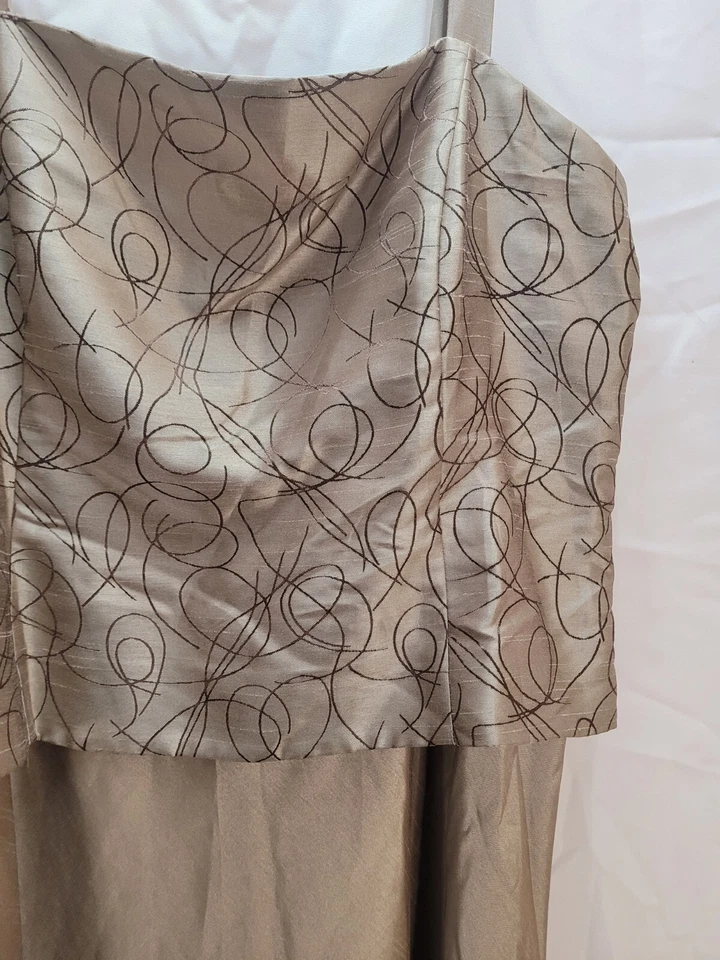 Jessica Howard Evening Gown Vintage Women's 18 Tall Bronze Brown Sleeveless - Image 3 of 4