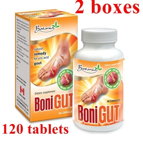 02 Boxes x 60 Capsules BoniGut - Natural Remedy for URIC ACID GOUT Relief 