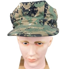USMC Digital Woodland Camo Utility Cap Small Green