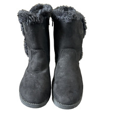 Cat Jack Little Girls Boots Faux Suede Faux Fur Lined Black Size 4