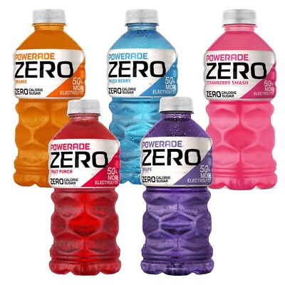 Powerade Zero VARIETY Sports Drink 0 Calorie 28 Oz 5 Pack, Flavors Mixed