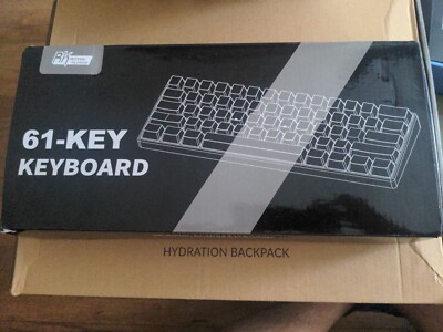 Royal Kludge RK61  White Keyboard Wireless . Red Switches.  No USB Cable 