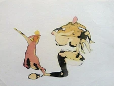 STUDY OF CHARACTERS ink drawing original ART directly from artist 24x32 cm