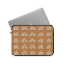 Faithful Rainbow Multi Laptop Sleeve in Light Brown