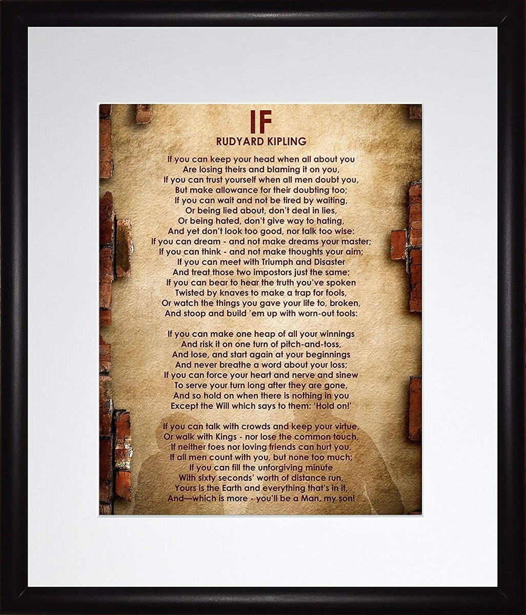 IF Poem Art Print IF Poem By Rudyard Kipling Art Print IF Poster If
