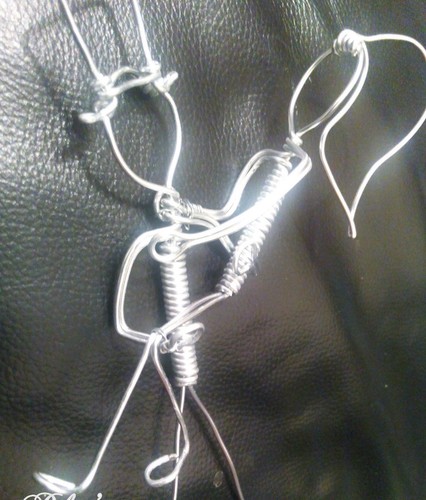 Wire Wedding Cake Topper HandMade Bride Groom Silver Gold Unique wedding Gift - Picture 4 of 9