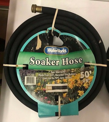 NWT Black Rubber Colorite WaterWorks Soaker Garden Hose Style#WP58050