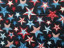 AWESOME STARS RED WHITE BLUE STAR DANCE PATRIOTIC USA COTTON FABRIC FQ