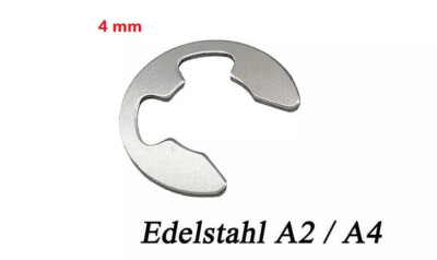 4 mm E-CLIP Außen Sicherungsring Sprengring für Welle DIN 6799 Edelstahl 4mm M4