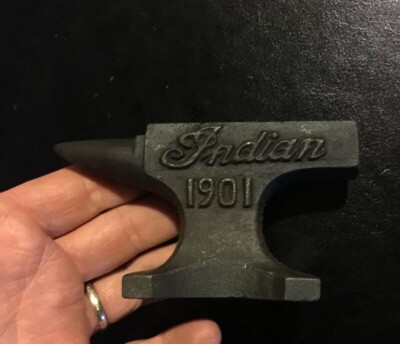 Indian Motorcycles Cast Iron Anvil Blacksmith Fatboy Collector 1Lb+ Paperweight