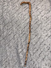 Antique Twisted Hickory Cane with Black Tiger Stripes Handmade