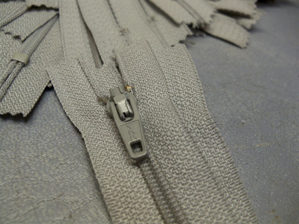 6" Zipper Gray closed end Nylon coil YKK CFC-256 gray Lot of 57 - Image 2 of 4