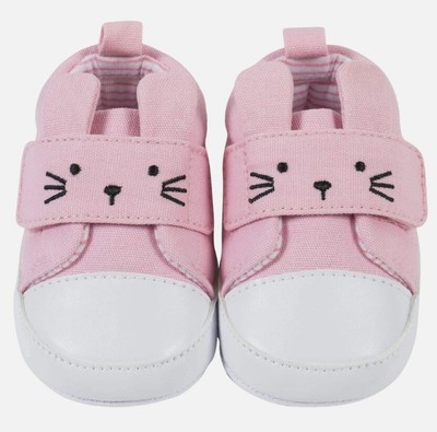 Baby Infant Girl's Pink Bunny Shoes 6-9 Months In Toddler Shoes